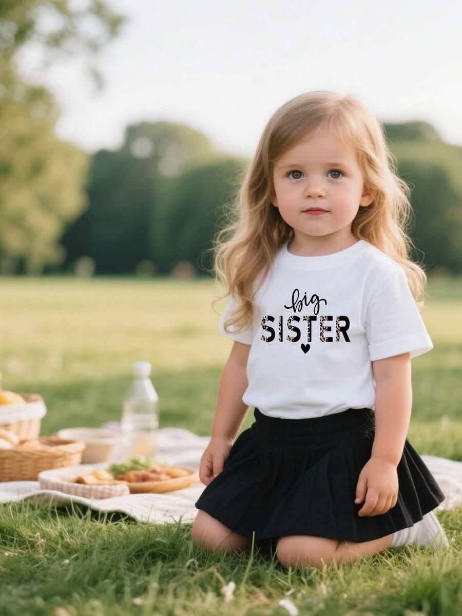 biały t-shirt napis big sister