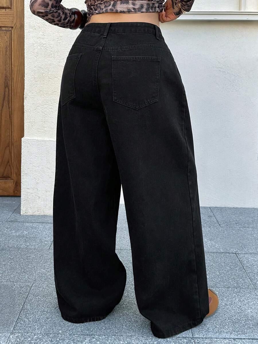 CZARNE SPODNIE JEANS