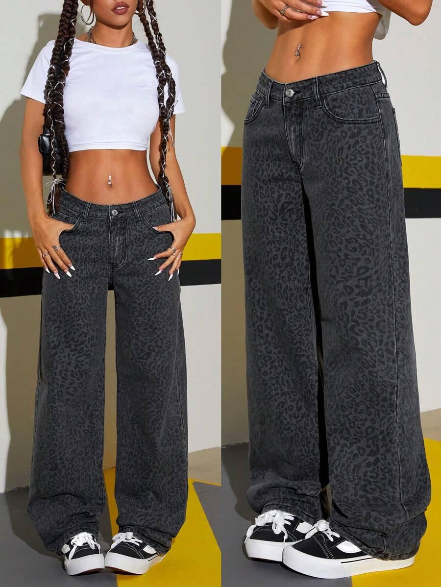 SZARE SPODNIE JEANS