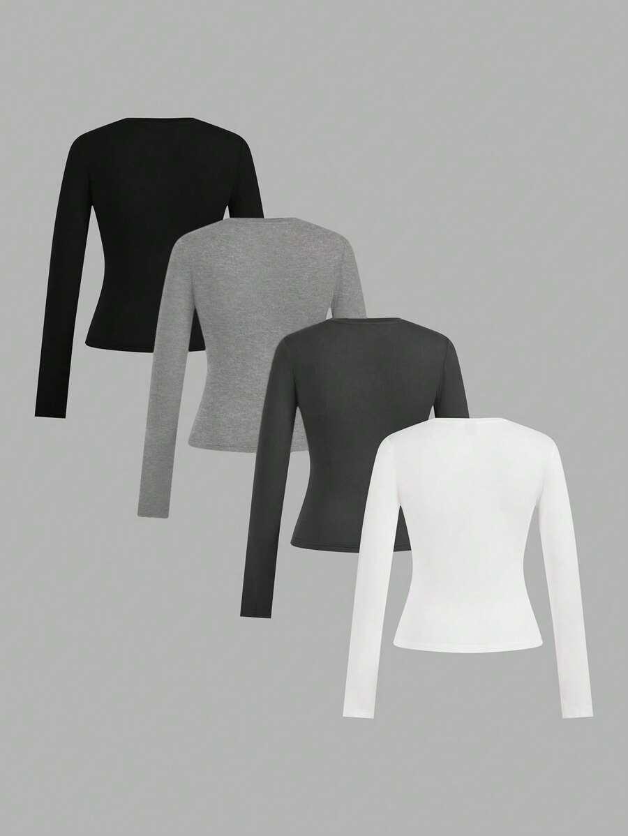 BLUZKA Z DŁUGIM RĘKAWEM 3-PACK