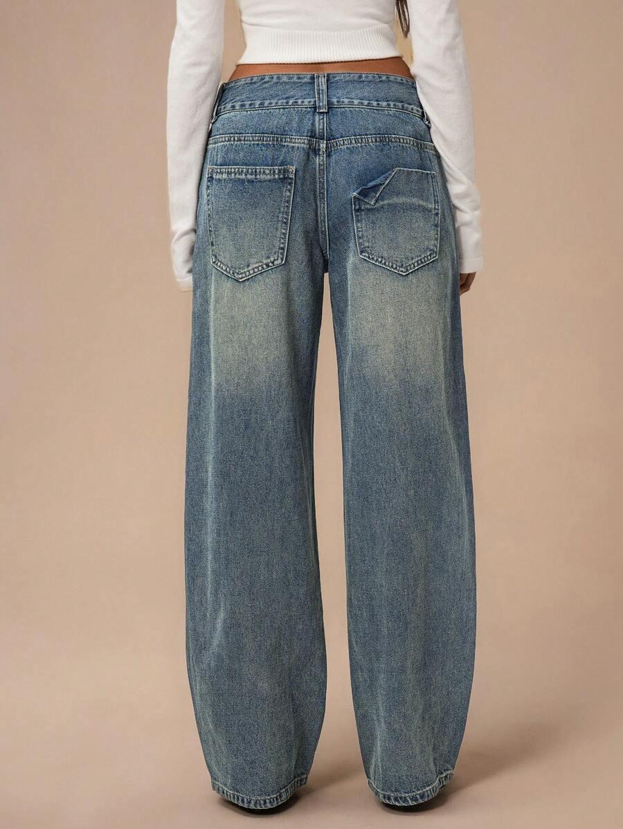 MOM JEANS DAMSKIE WYSOKI STAN BAWEŁNIANE