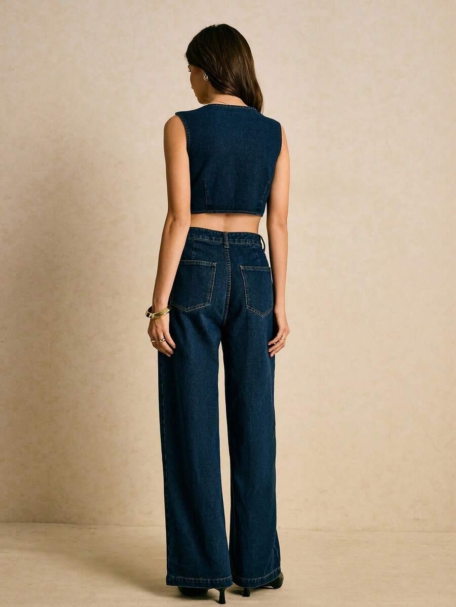 niebieskie kombinezon jeans