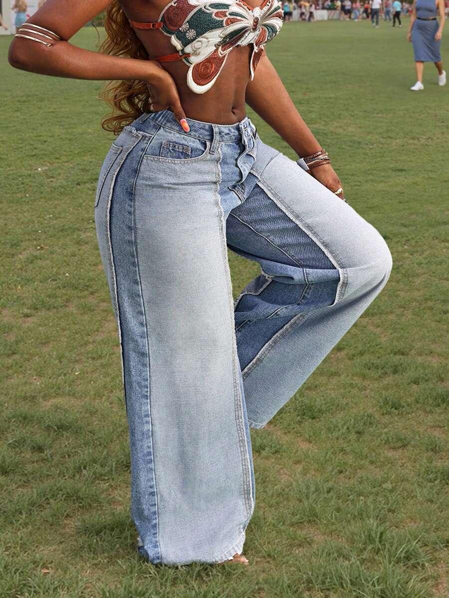 szerokie spodnie jeans