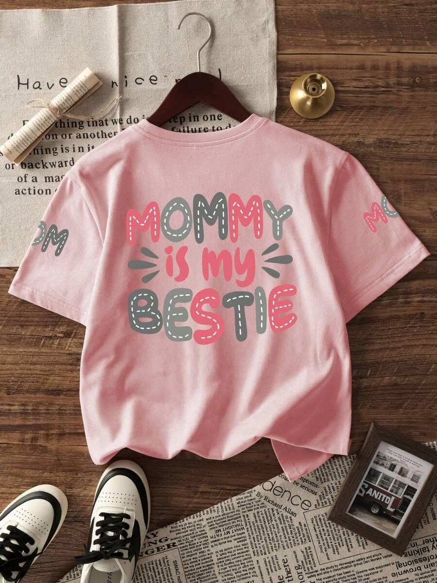 t-shirt print okrągły dekolt