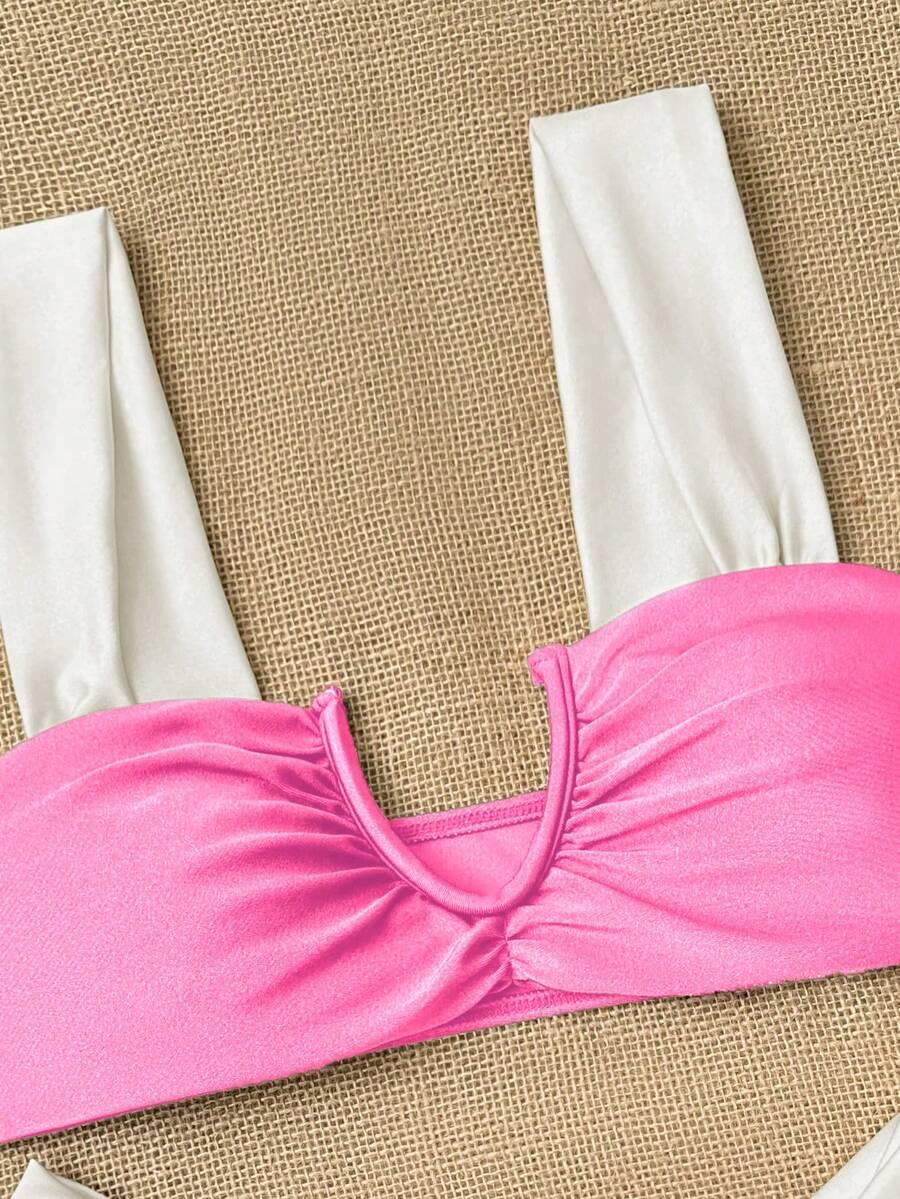różowy komplet bikini