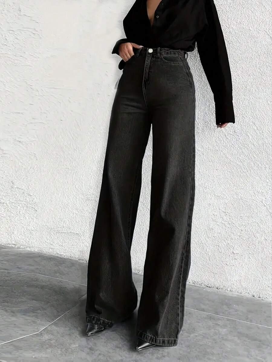 CZARNE SPODNIE JEANS