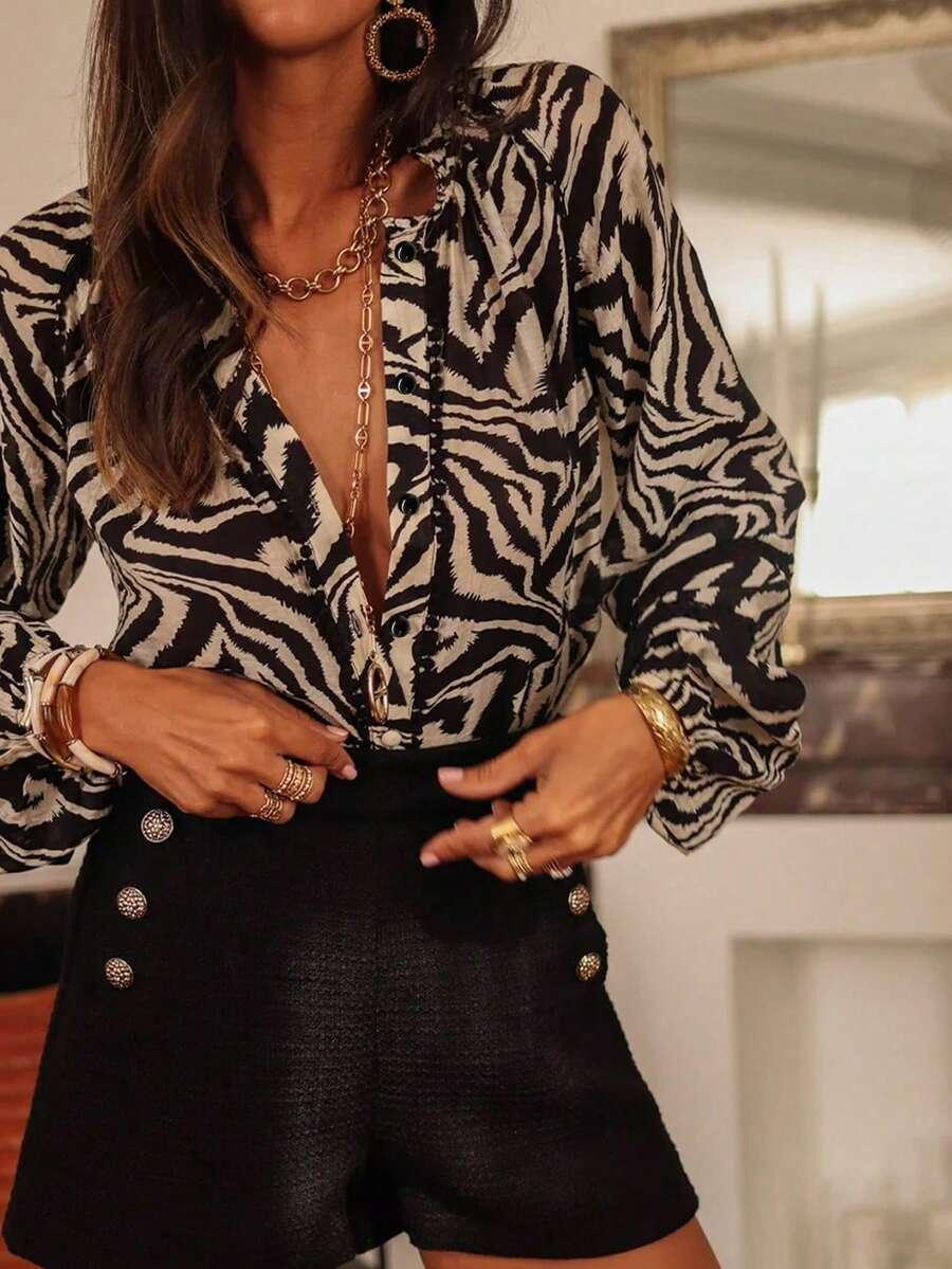 koszula długi rękaw animal print 