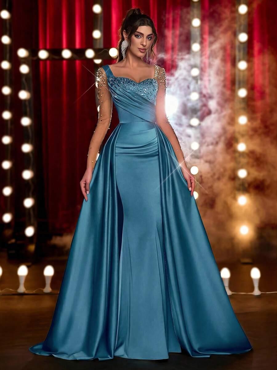 NIEBIESKA MAXI SUKIENKA