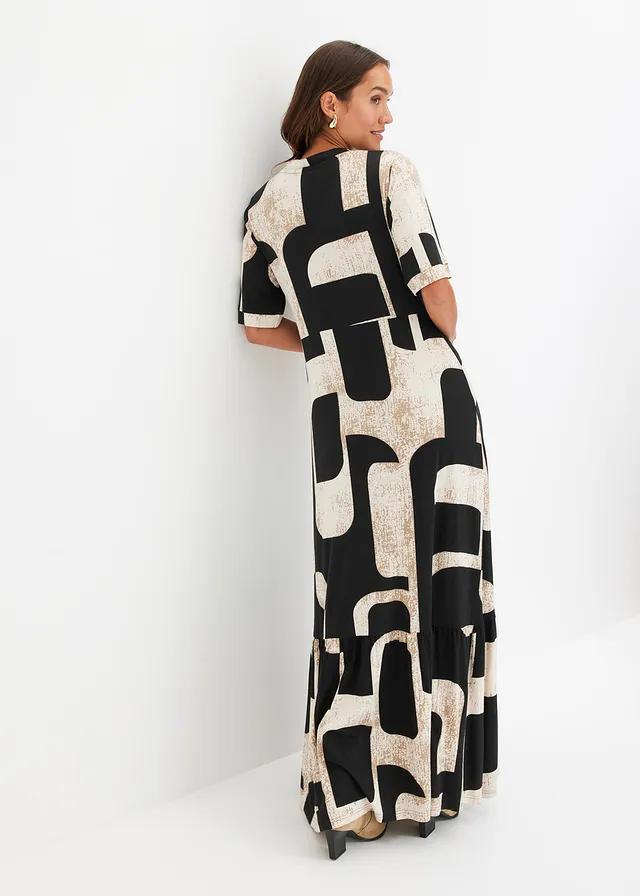 MAXI SUKIENKA V-NECK PRINT 