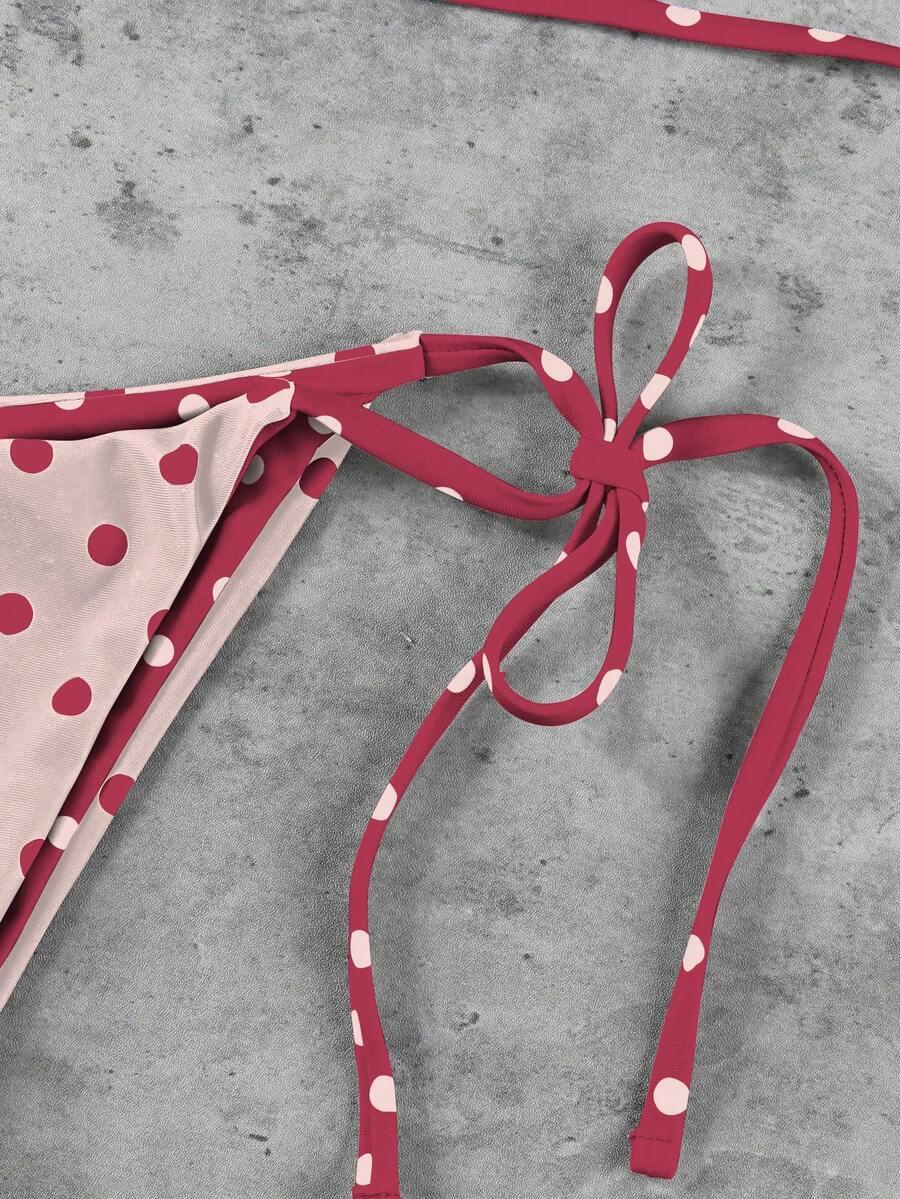 TRZYCZĘŚCIOWY KOMPLET BIKINI WZÓR GROSZKI