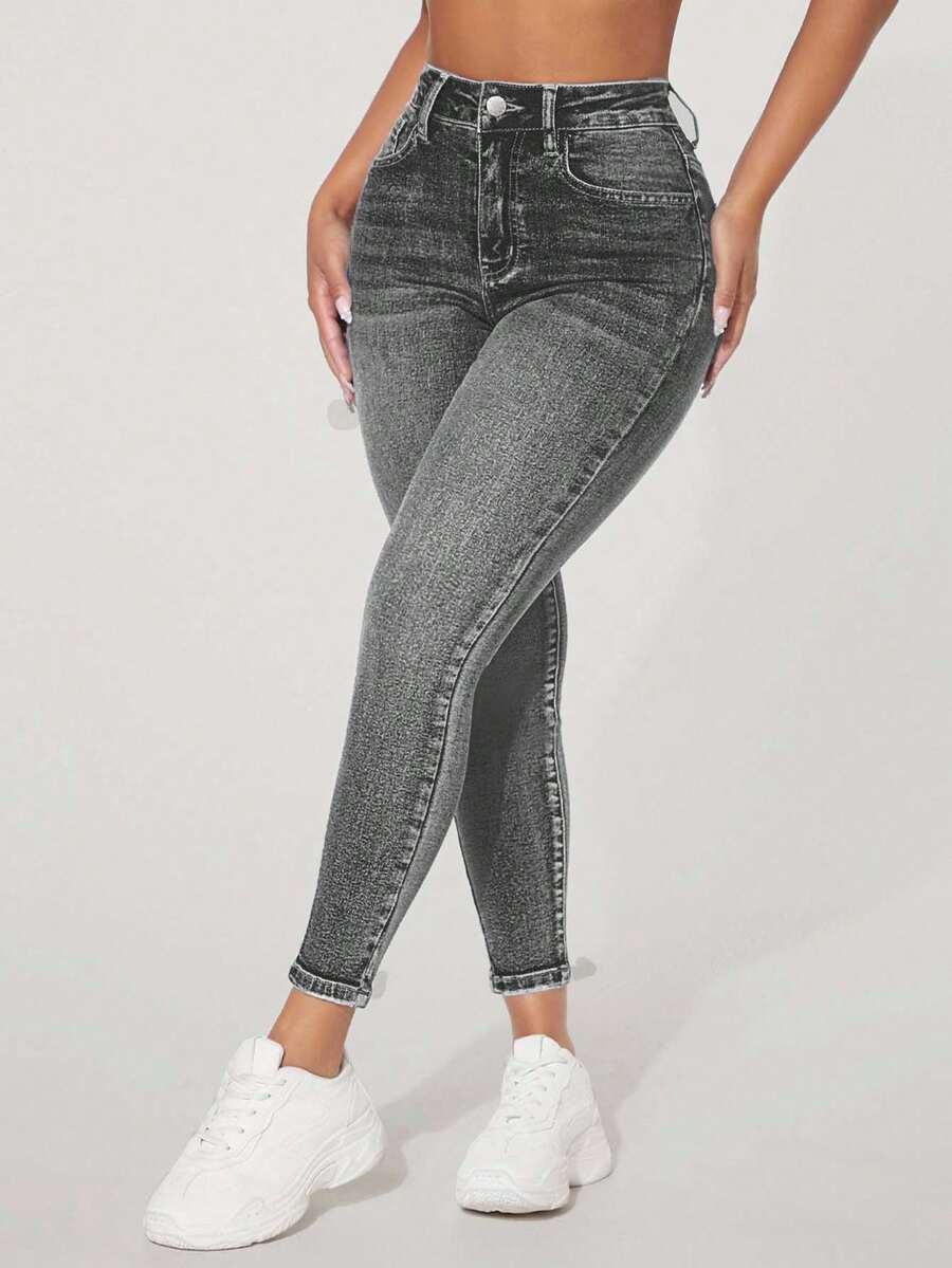 szare spodnie jeans 