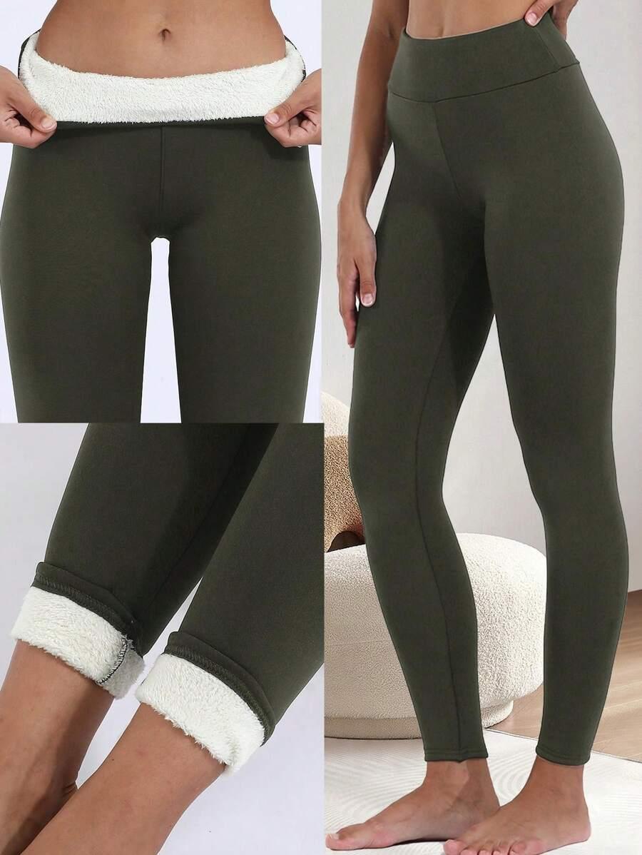 zielone OCIEPLANE LEGGINS