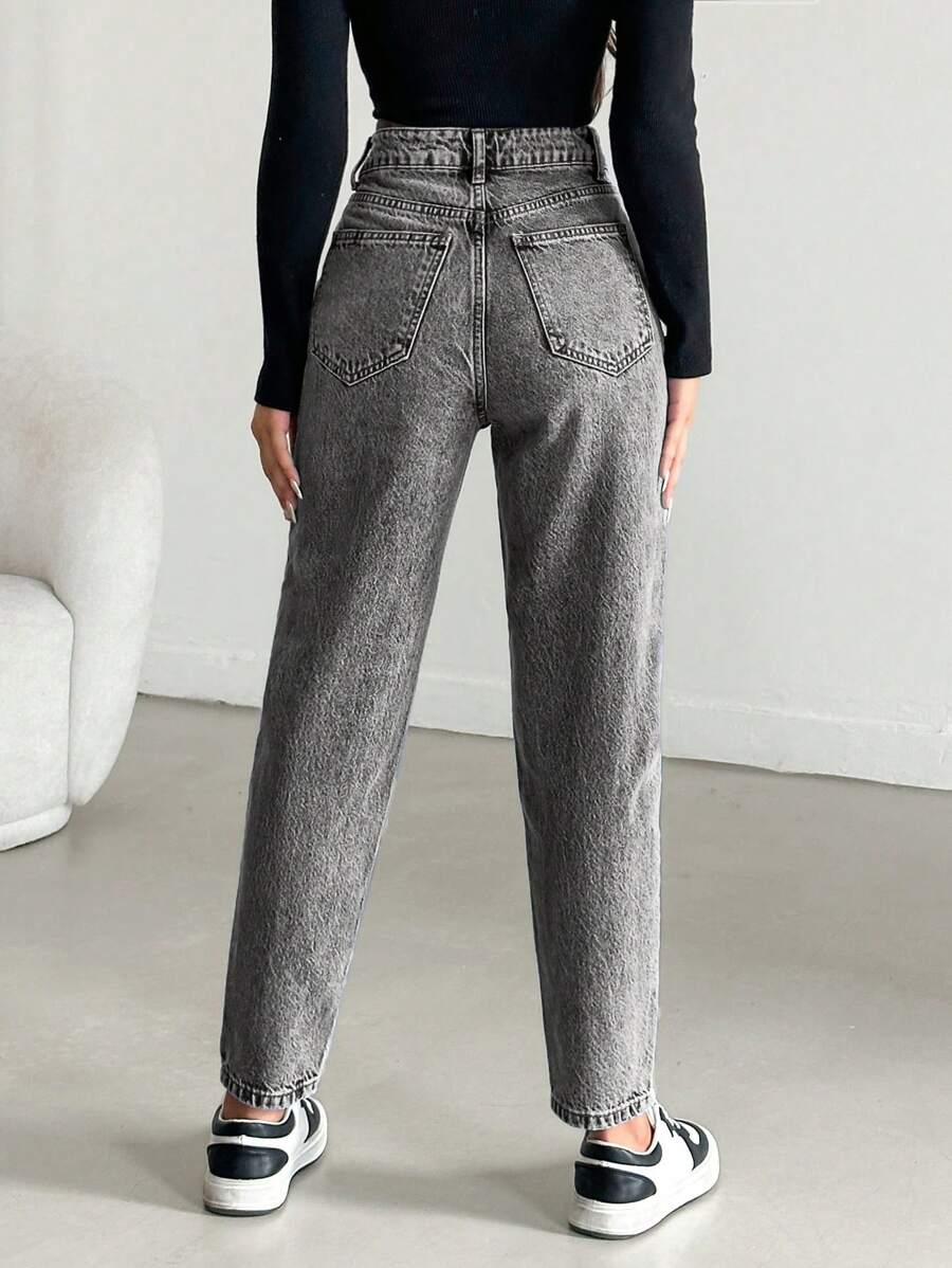 SZARE PROSTE SPODNIE JEANS