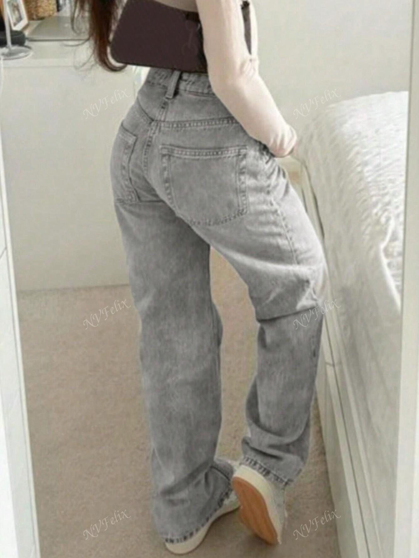 SZARE JEANSY KIESZENIE 