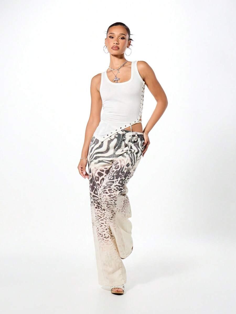jeansy animal print 