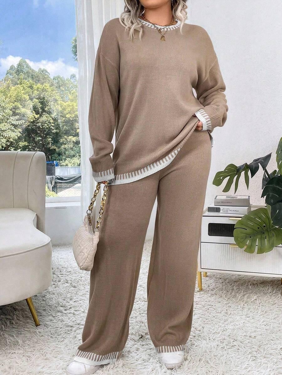 komplet sweter spodnie