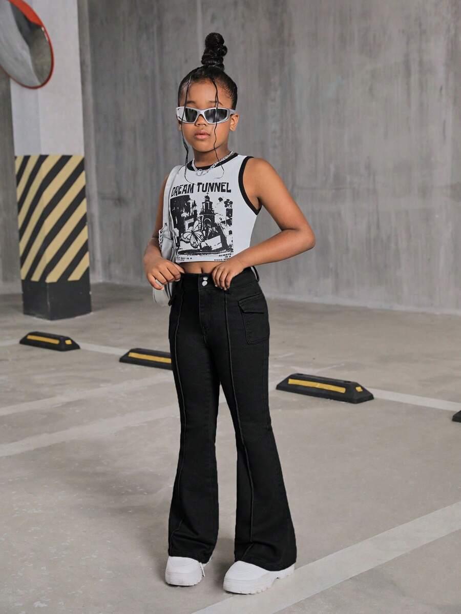 CZARNE SPODNIE JEANS