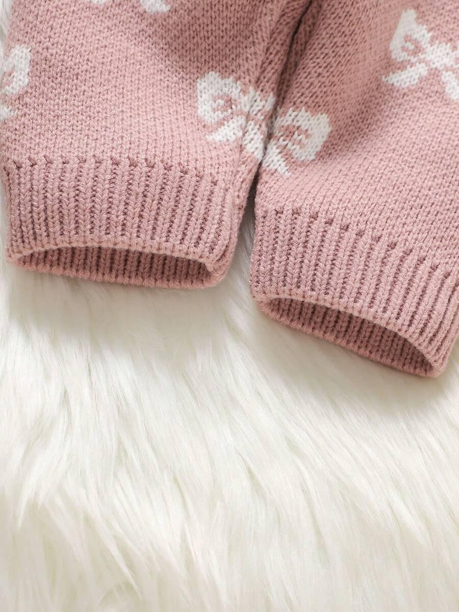 komplet niemowlęcy sweter spodnie wzór