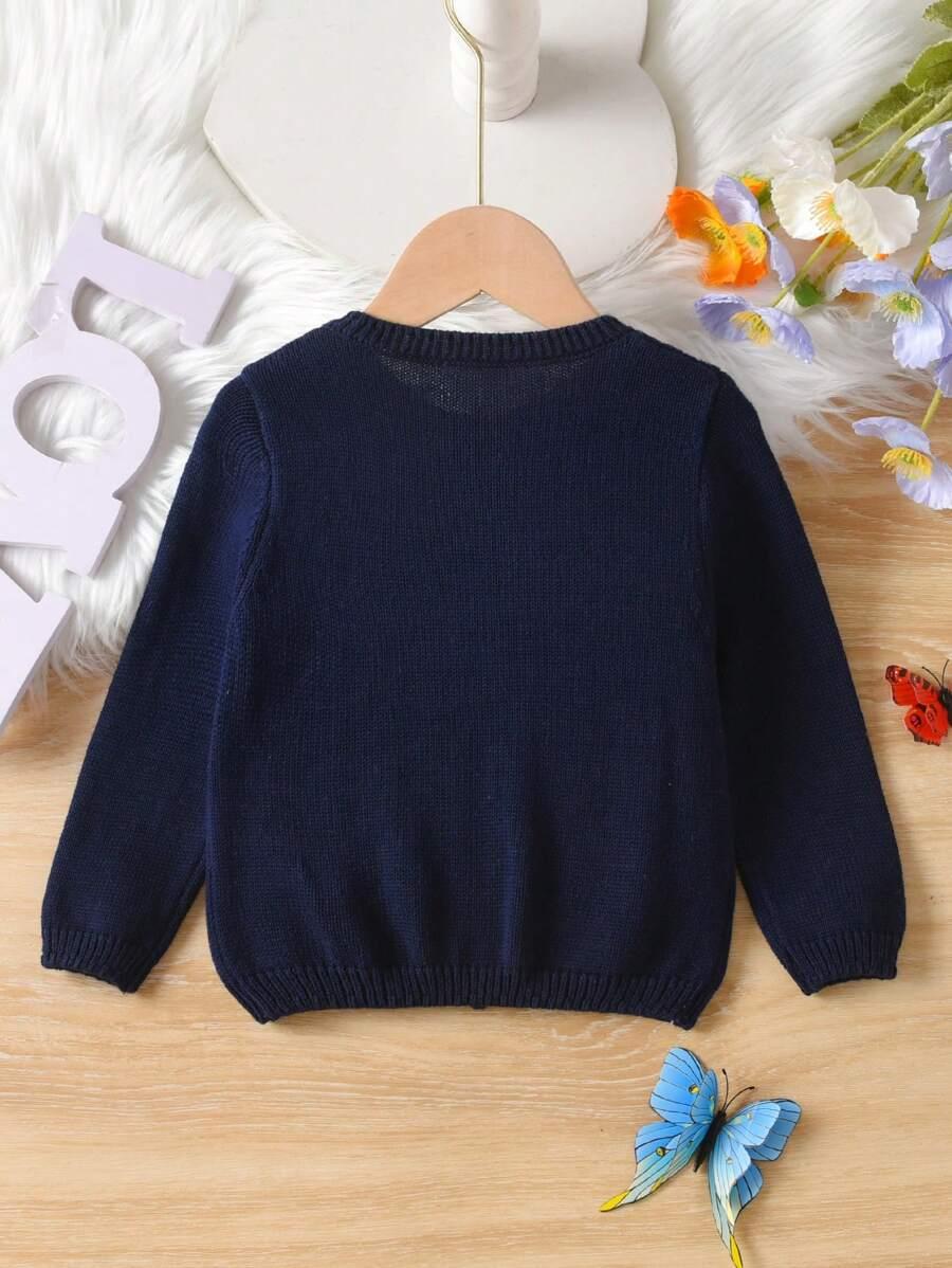 GRANATOWY SWETER GUZIKI