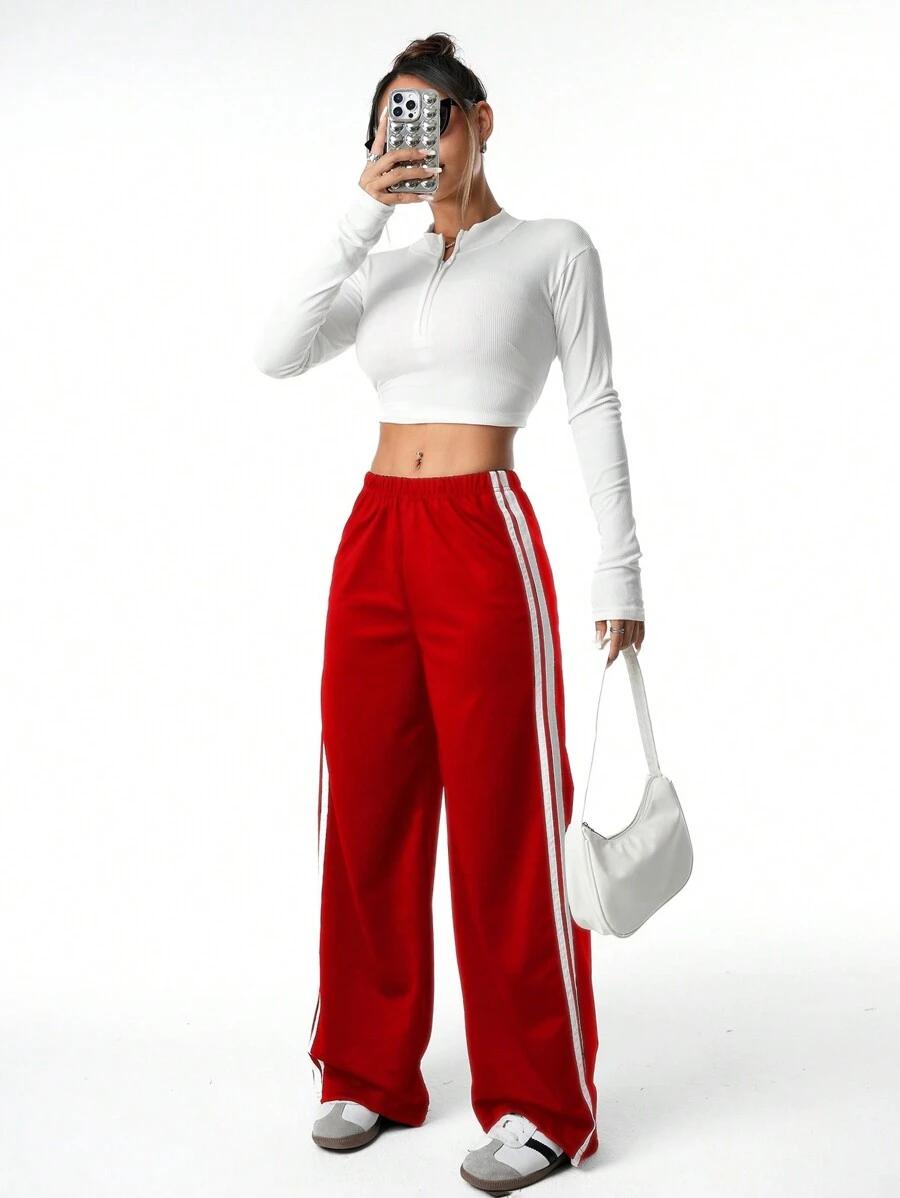 czerwone spodnie casual