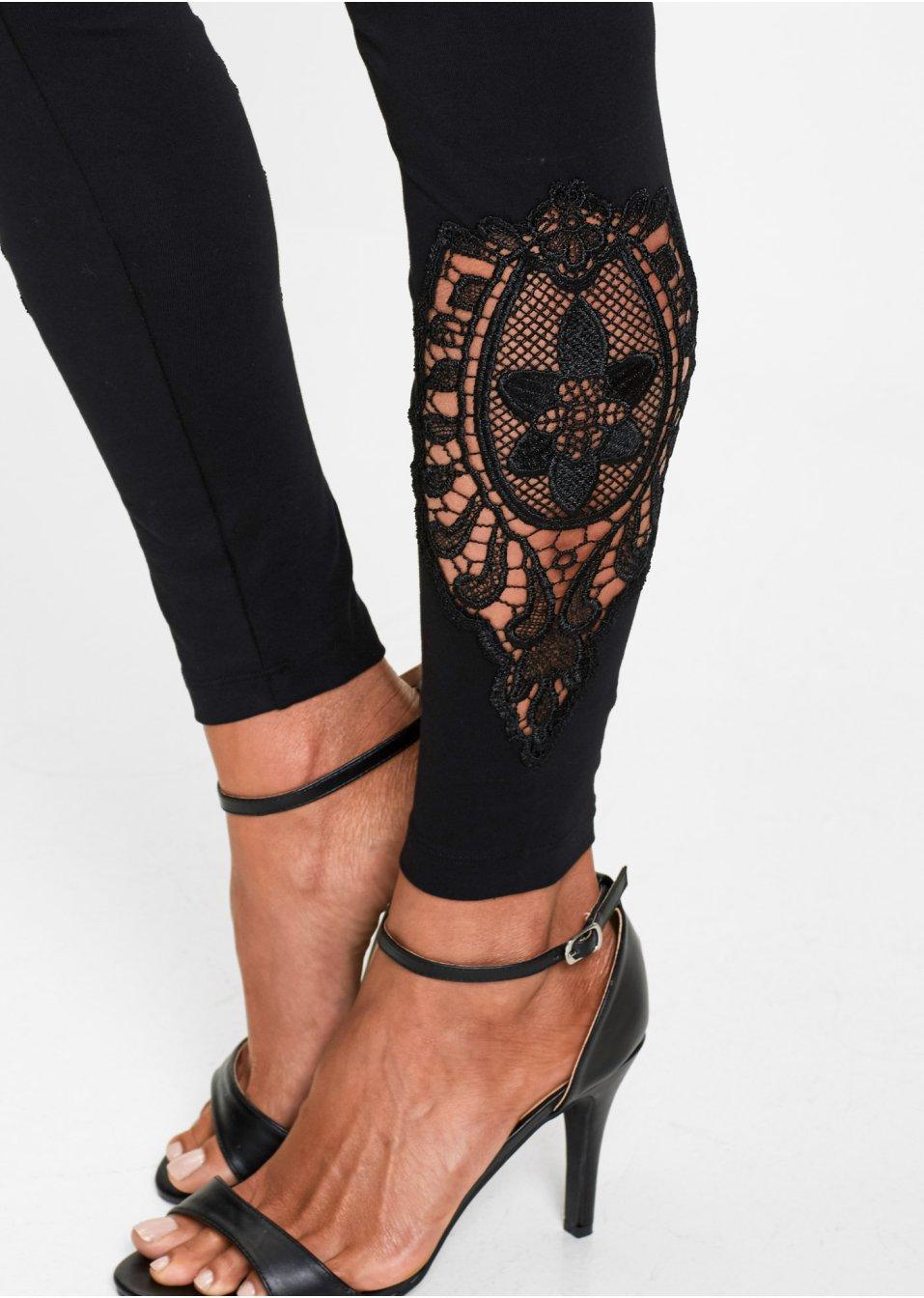 LEGGINSY Z KORONKĄ