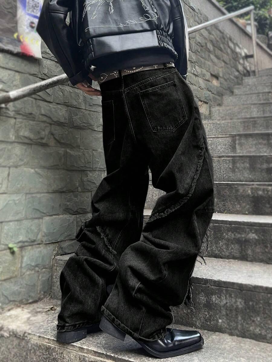 CZARNE SPODNIE JEANS