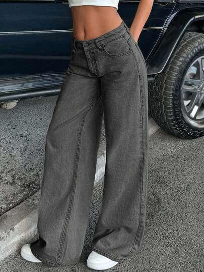 szare spodnie jeans 