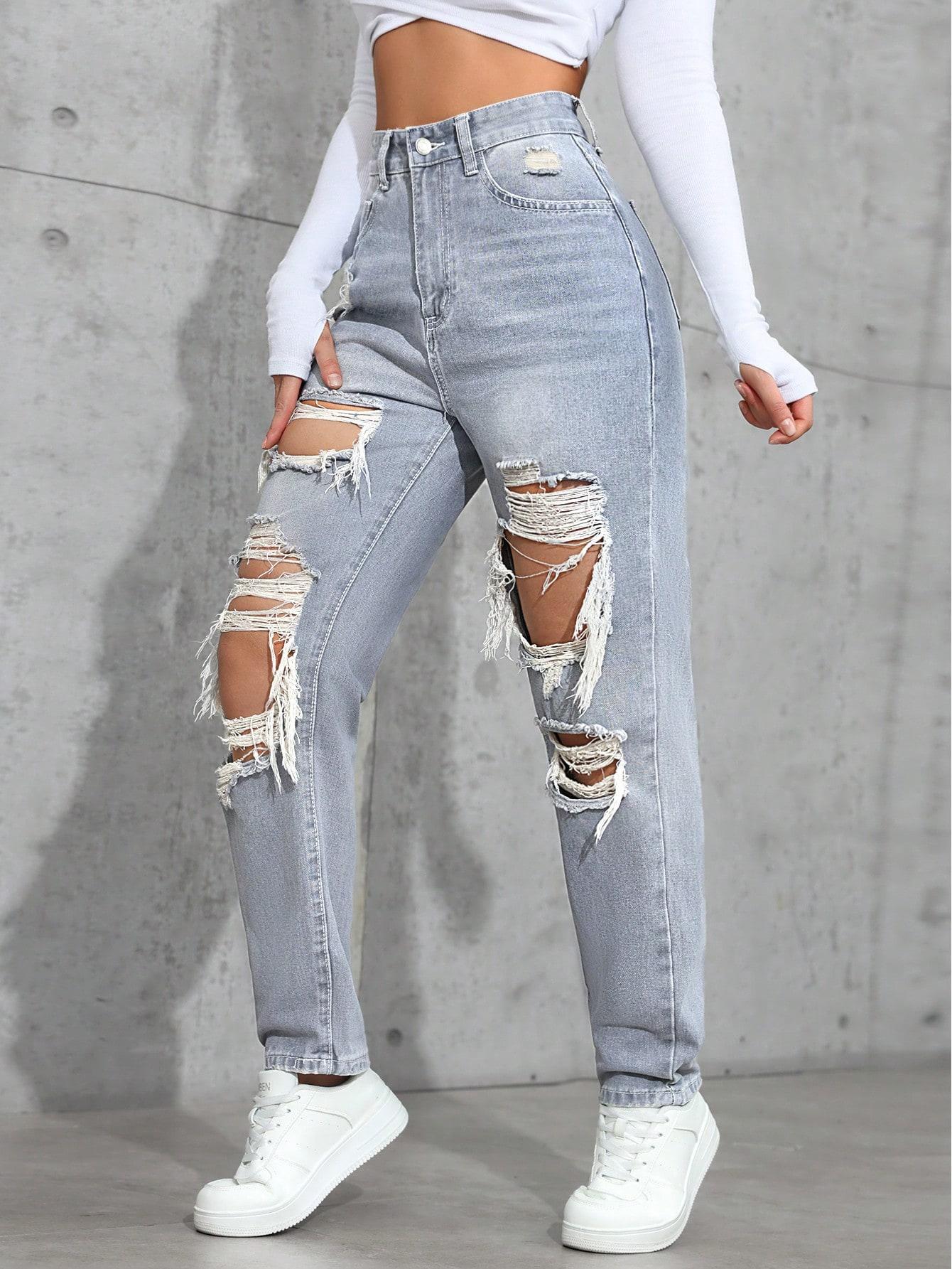 SPODNIE RIPPED JEANS