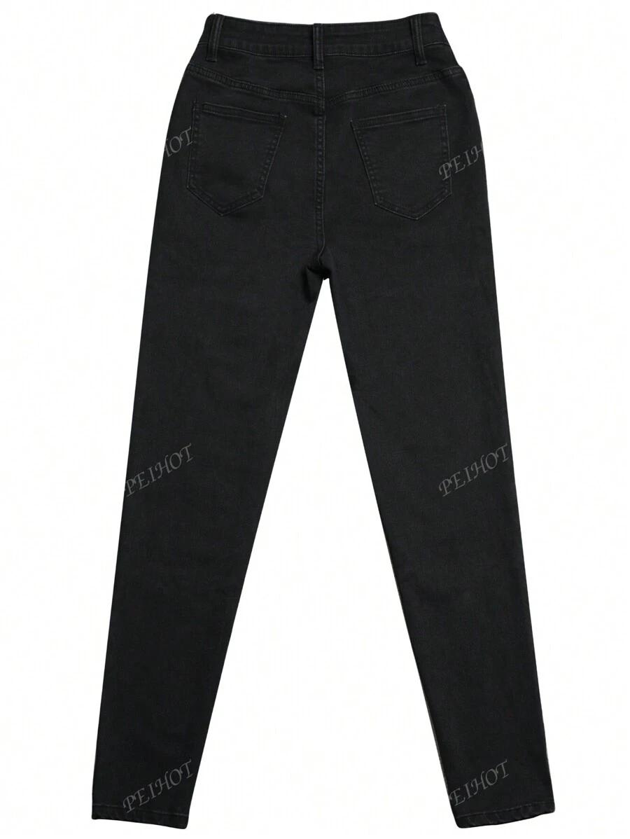 CZARNE SPODNIE JEANS