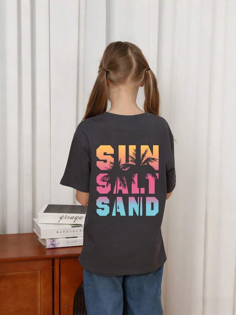 szary t-shirt print