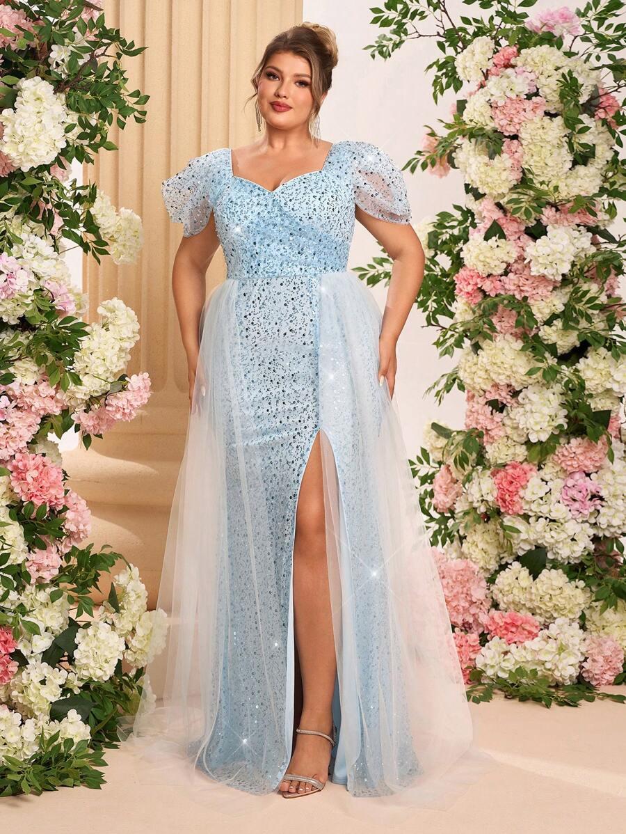 NIEBIESKA MAXI SUKIENKA ZDOBIENIA 