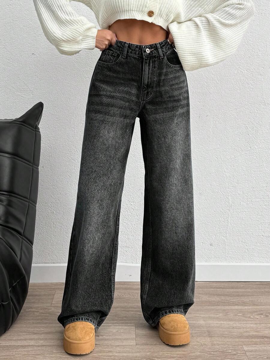 SZARE SPODNIE JEANS
