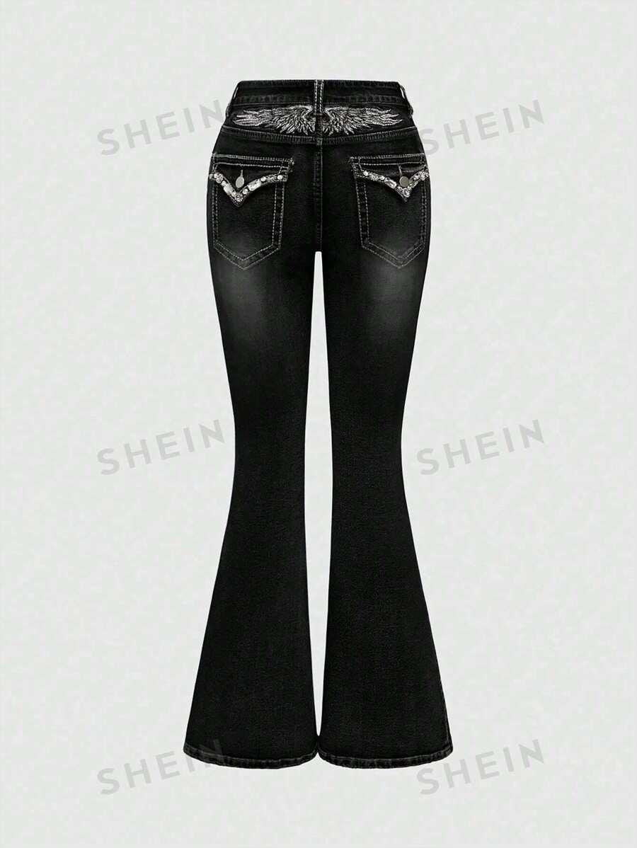 CZARNE SPODNIE JEANS