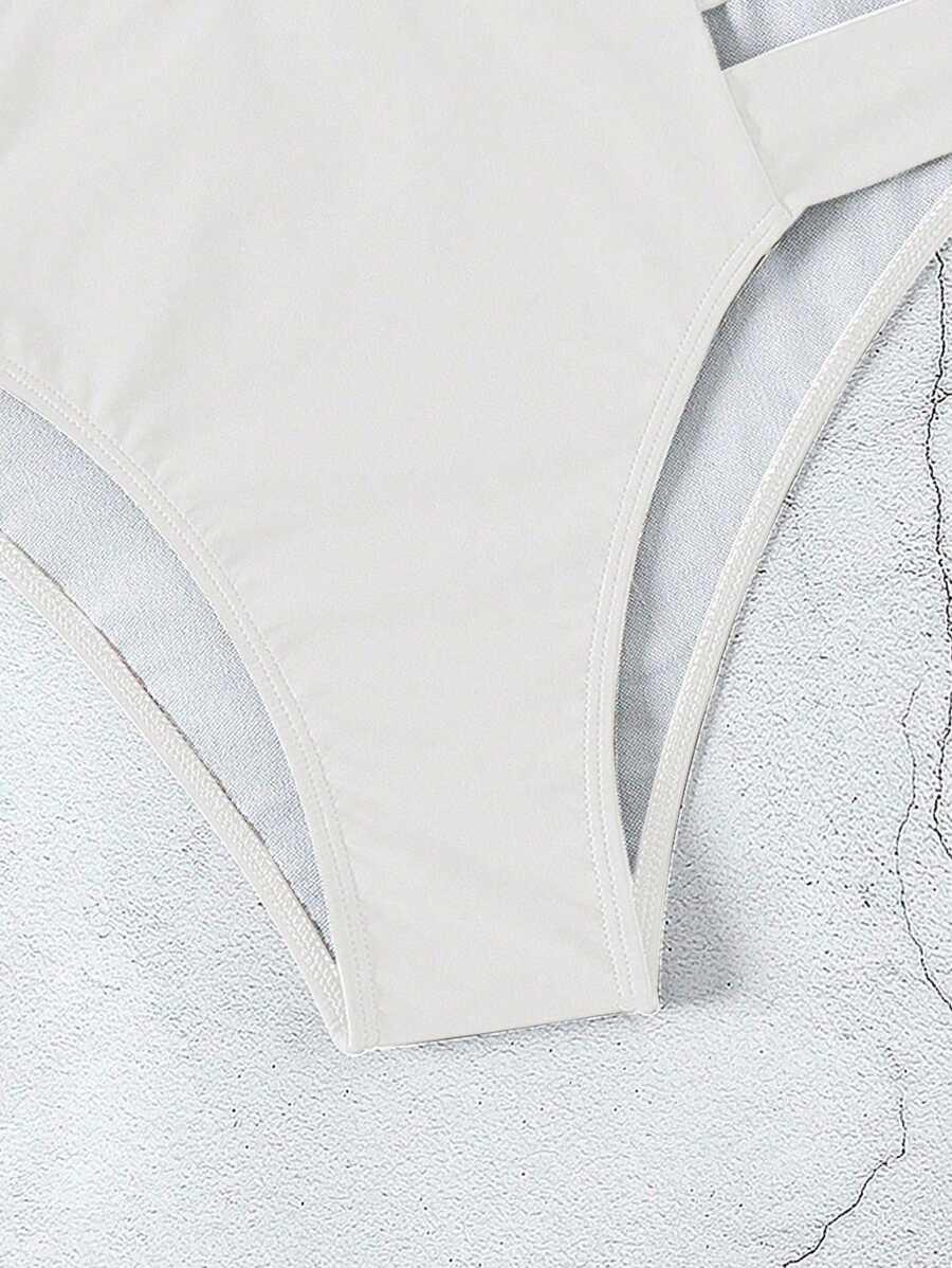 BIAŁY DÓŁ OD BIKINI WYCIĘCIE