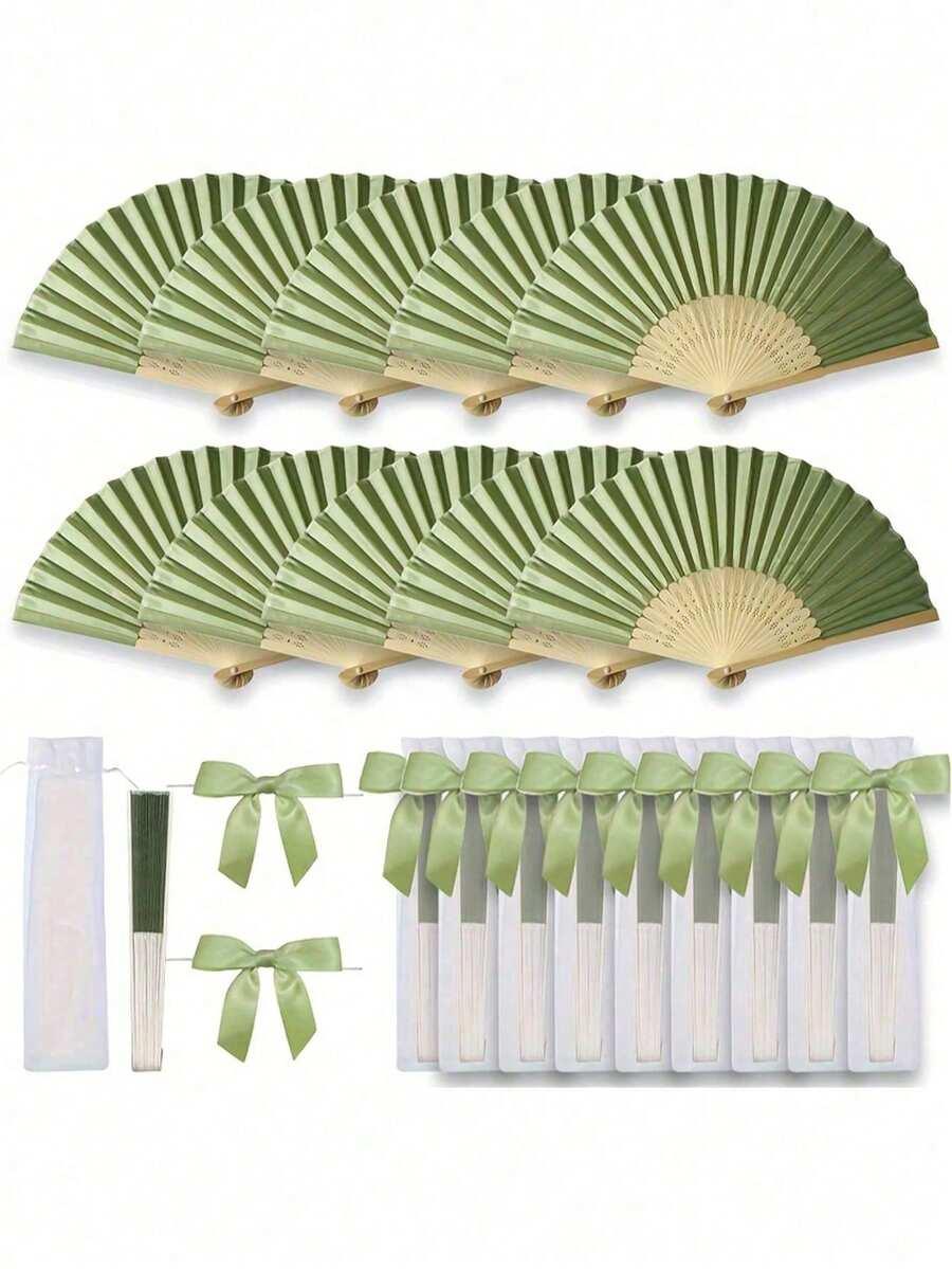 zielony wachlarz torebka kokarda 2-pack