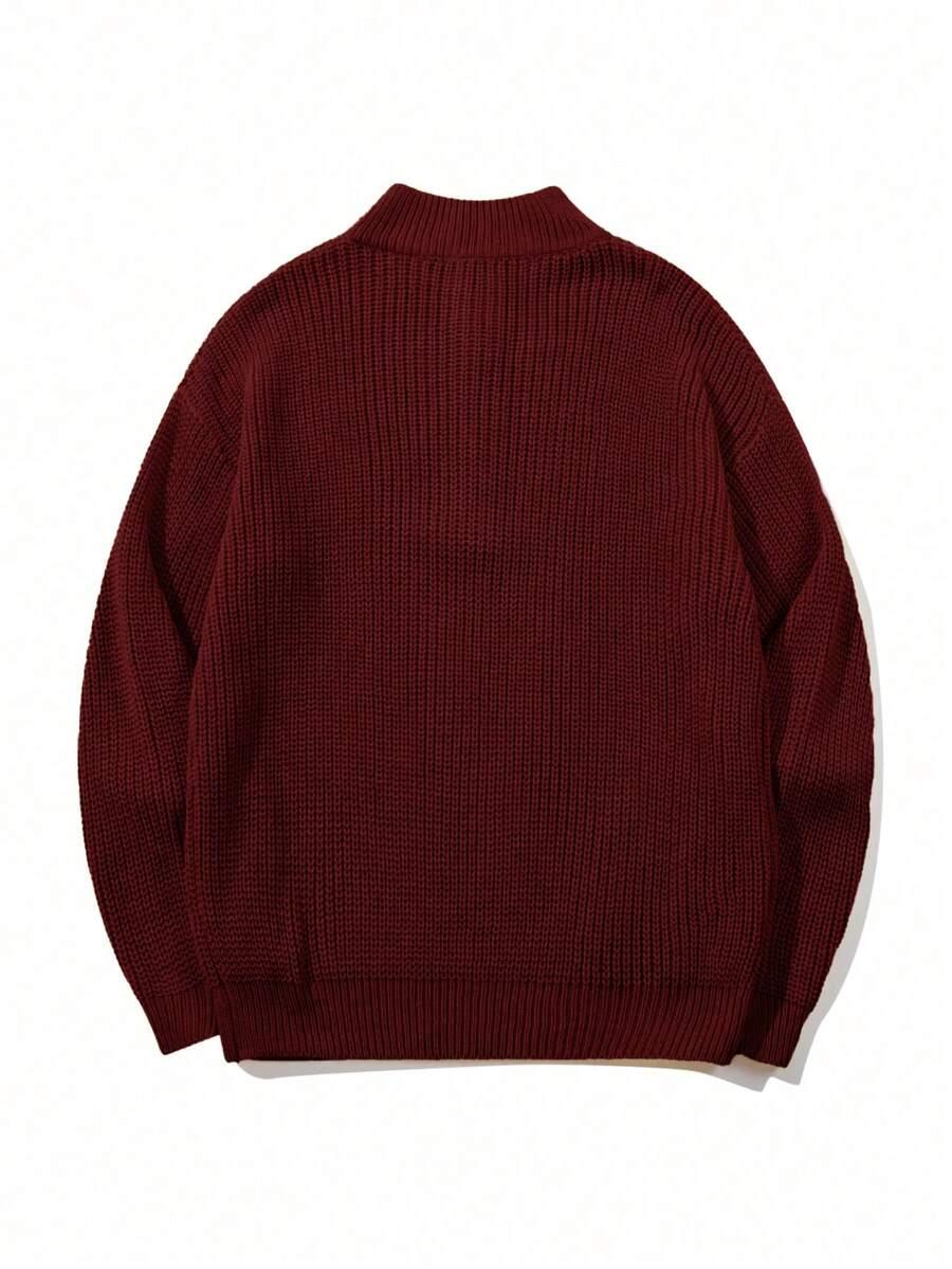 CZERWONY SWETER STÓJKA ZAMEK