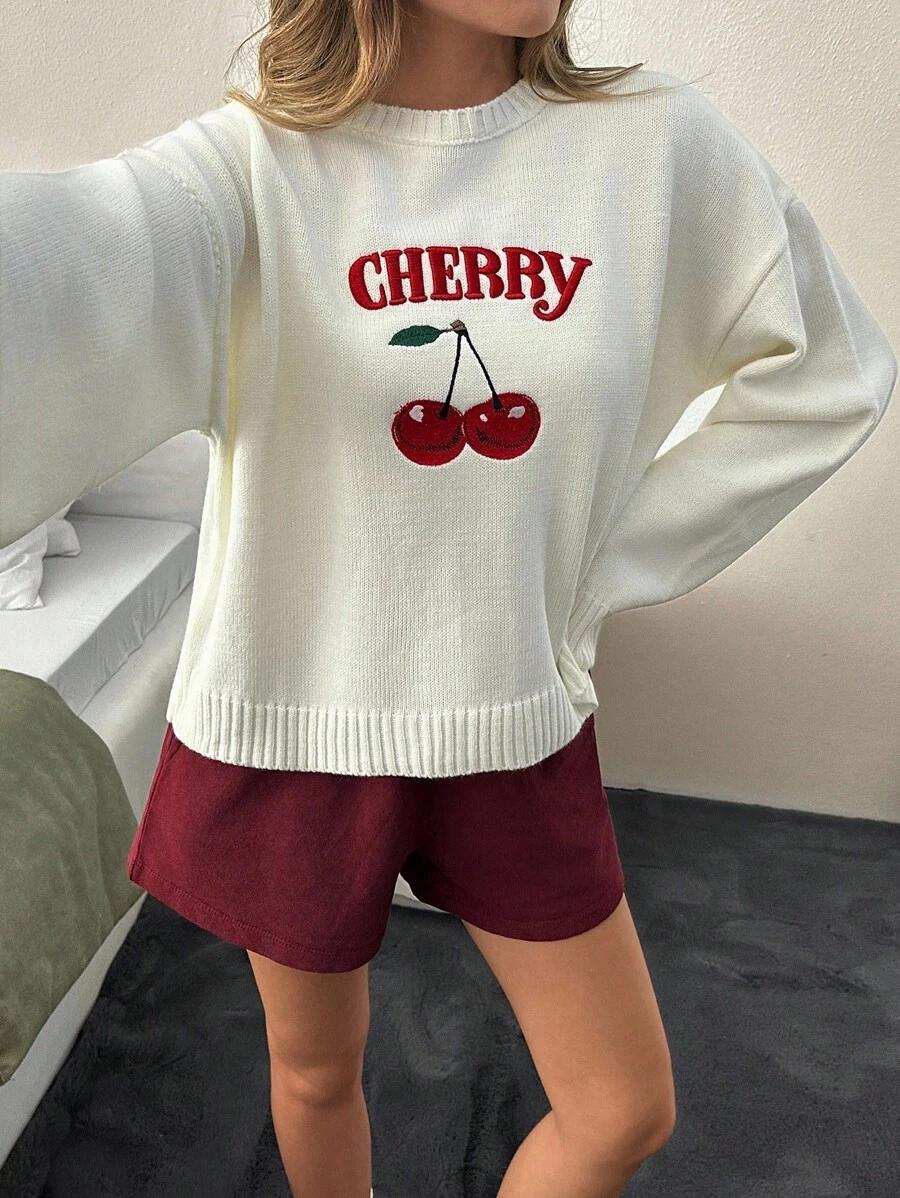 ECRU SWETER PRINT