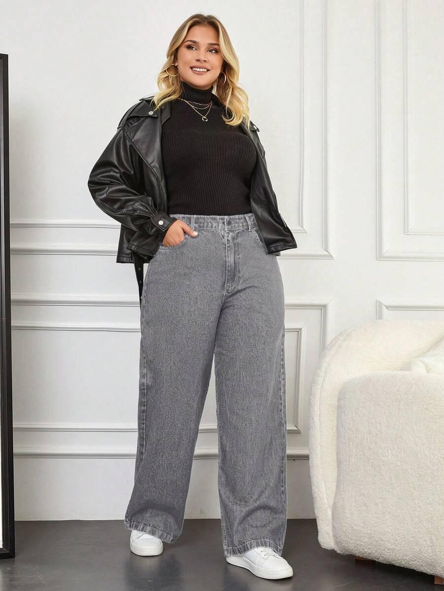 SZARE SPODNIE JEANS 
