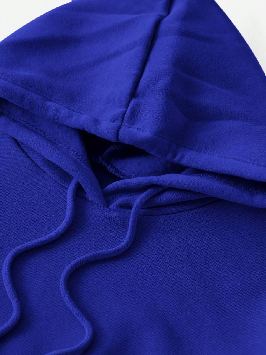 niebieska BLUZA Z KAPTUREM 