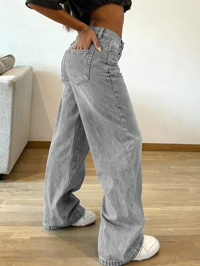 szare spodnie jeans
