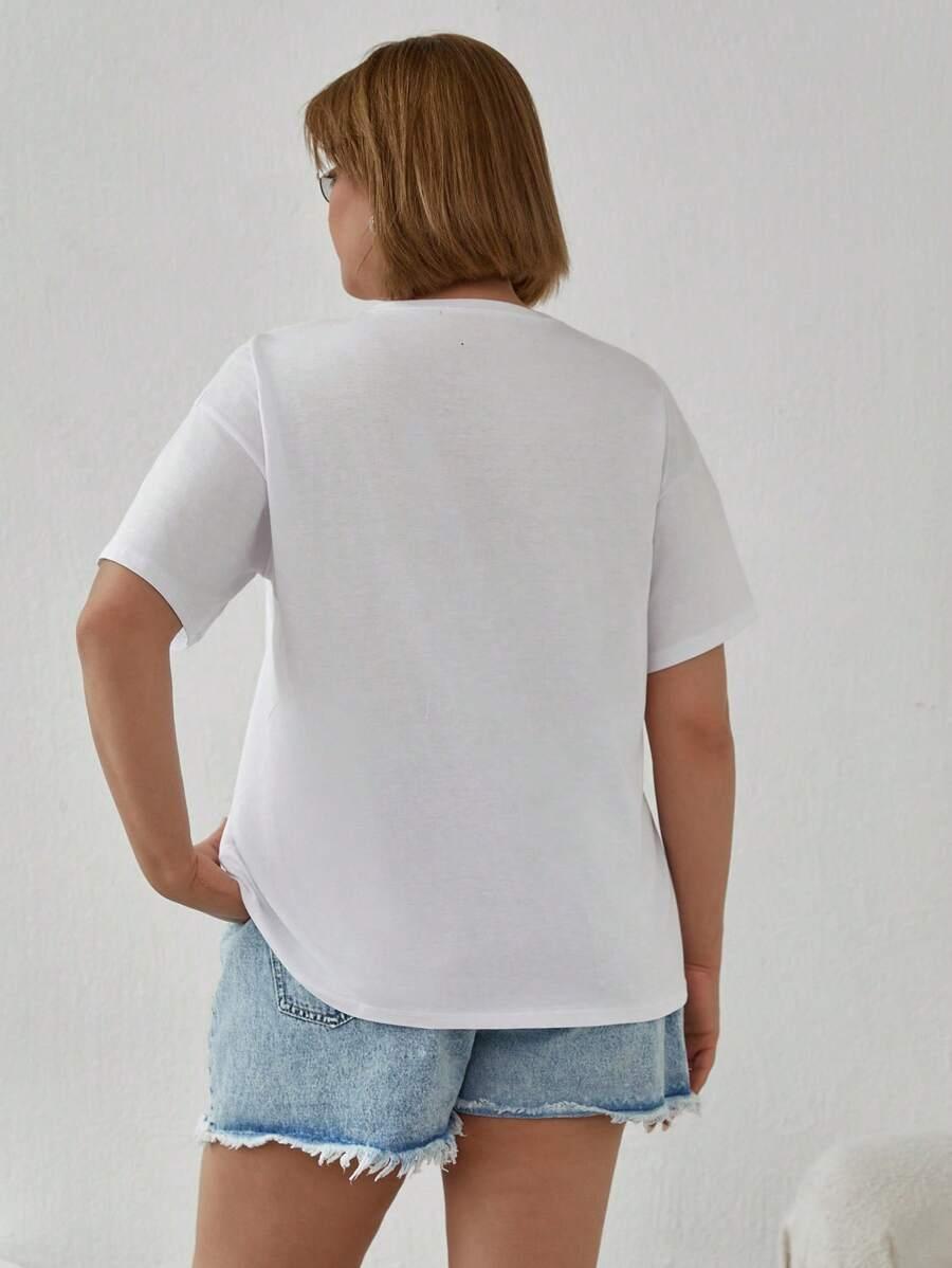 biały t-shirt wycięcie serce 