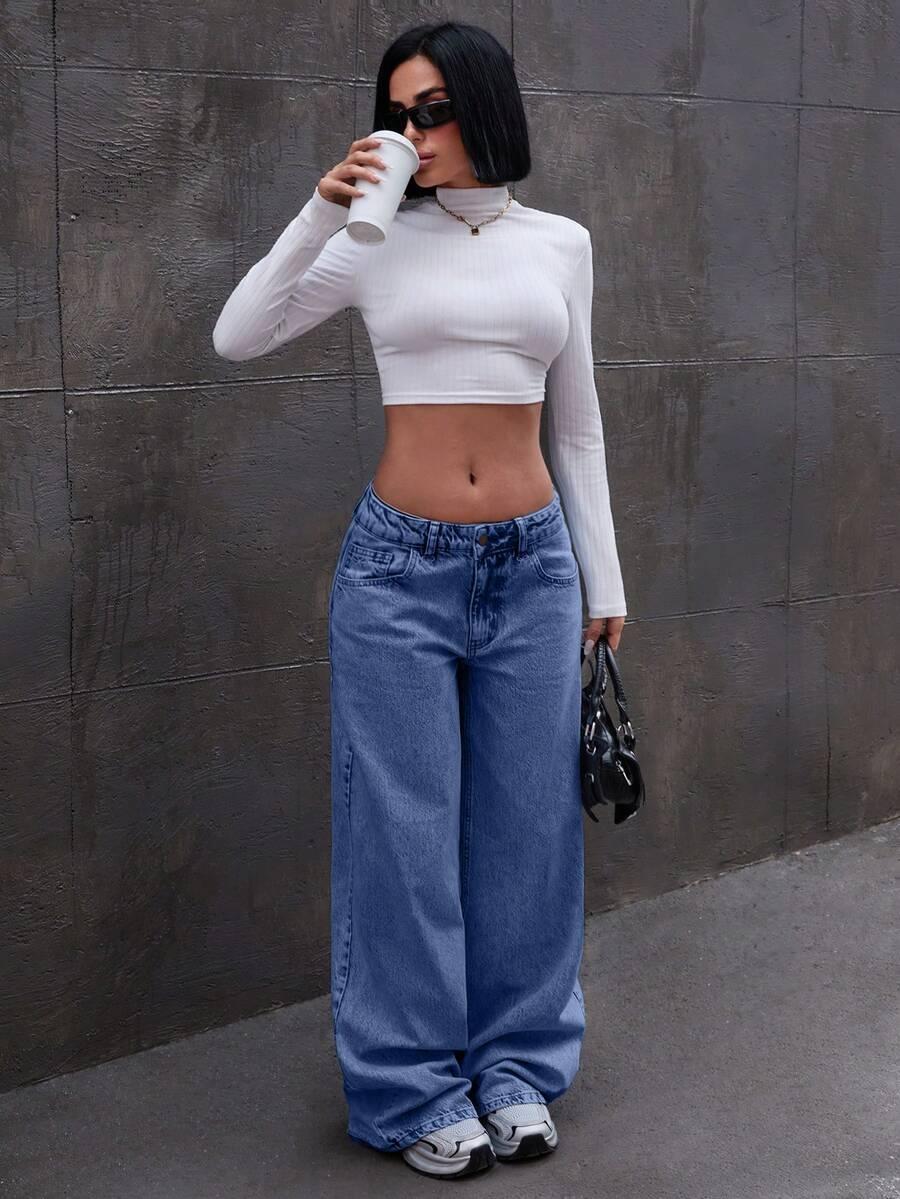 spodnie jeans niski stan