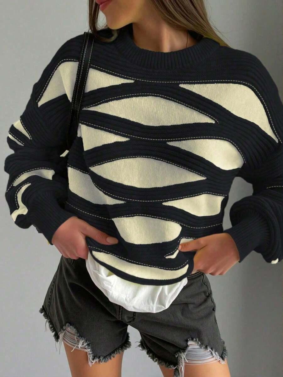 sweter kontrast casual