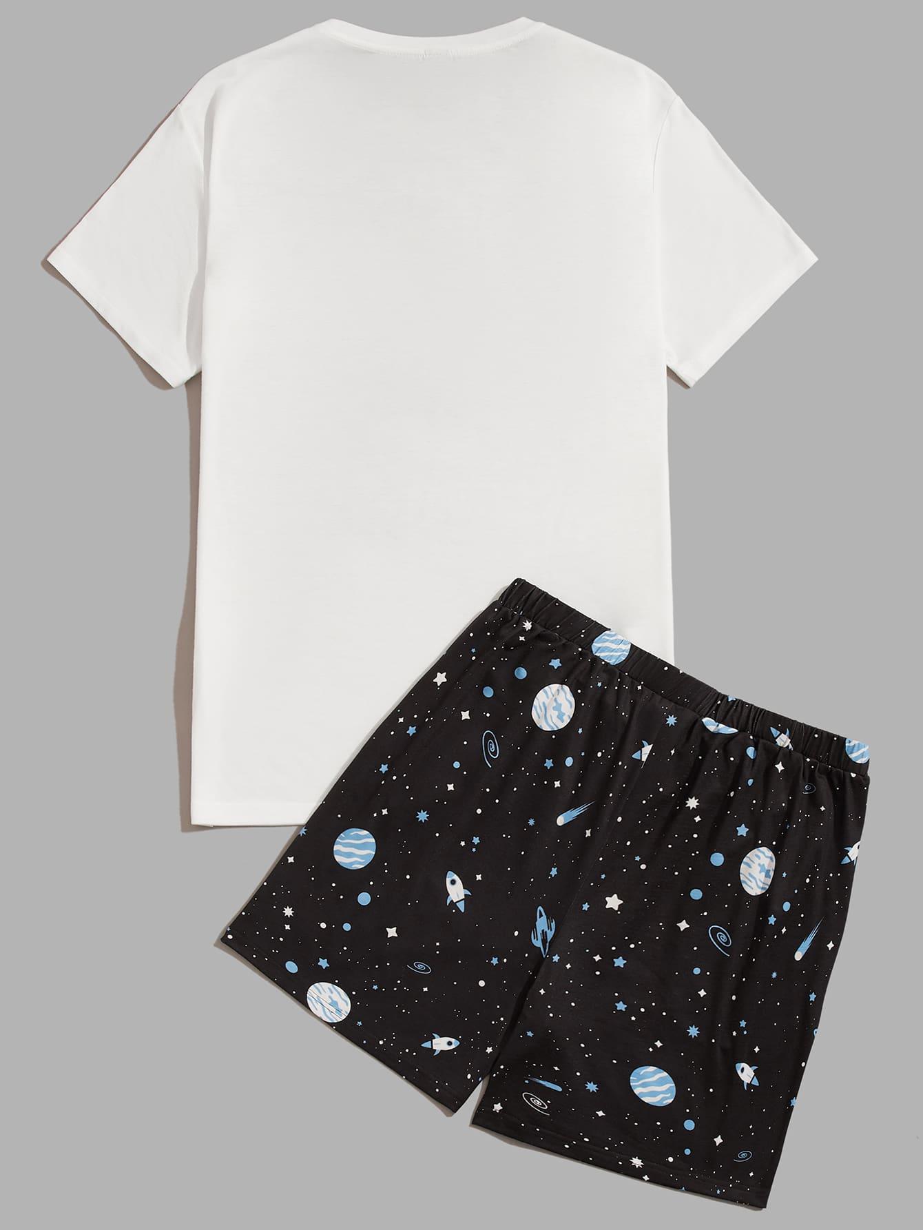 komplet piżama spodenki t-shirt