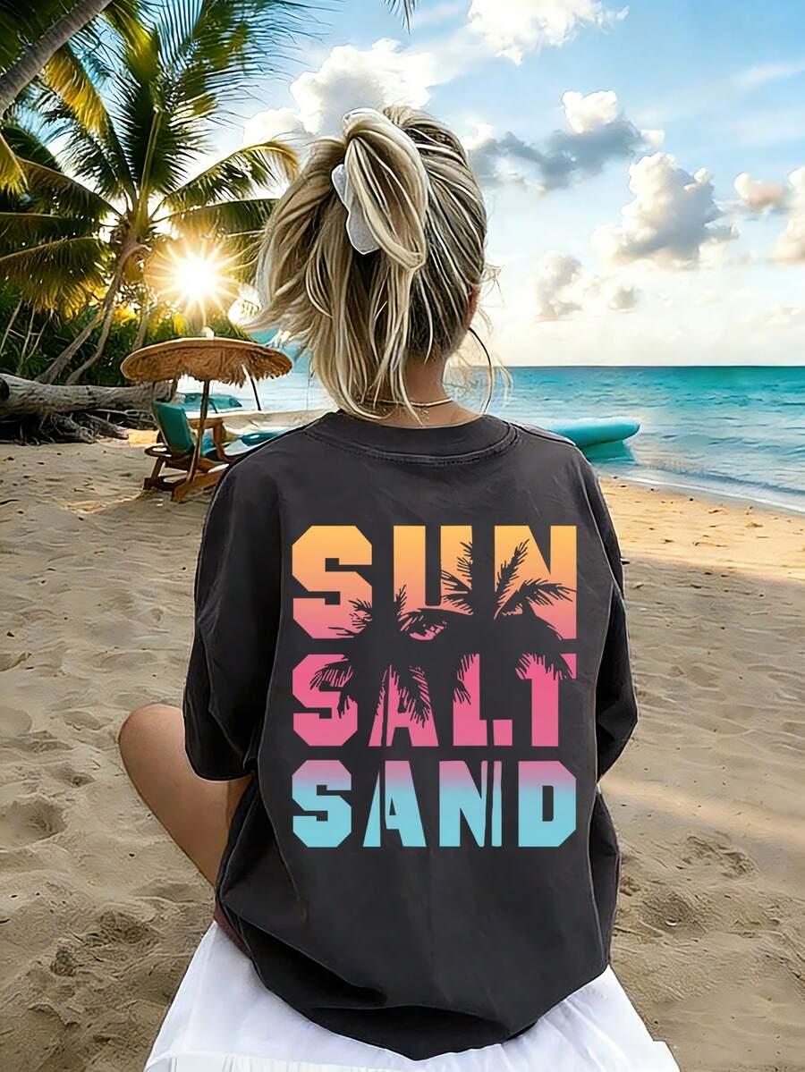 szary t-shirt print