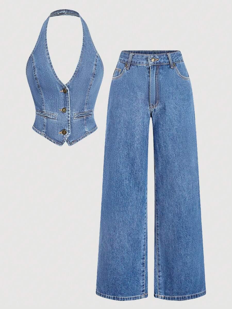 NIEBIESKIE SPODNIE JEANS