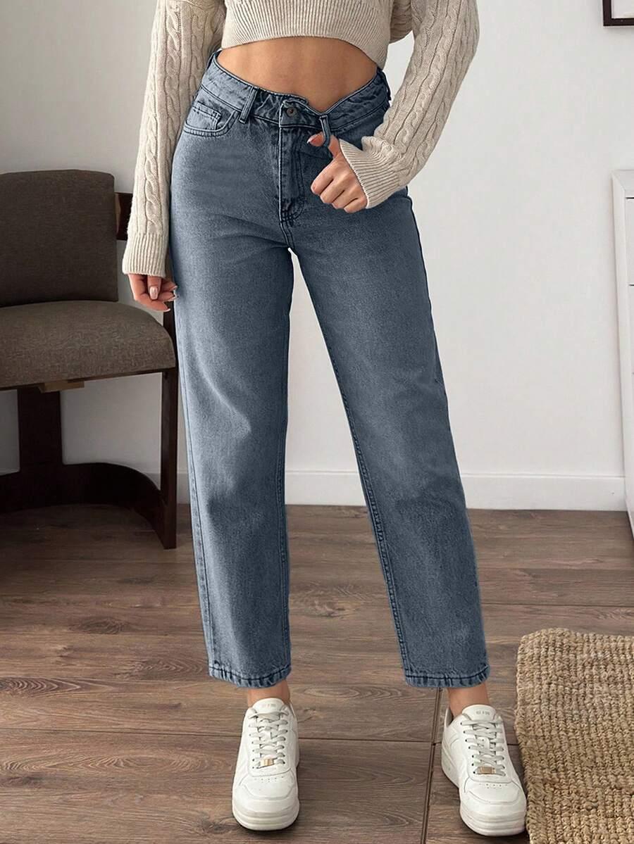 NIEBIESKIE SPODNIE JEANS WYSOKI STAN 