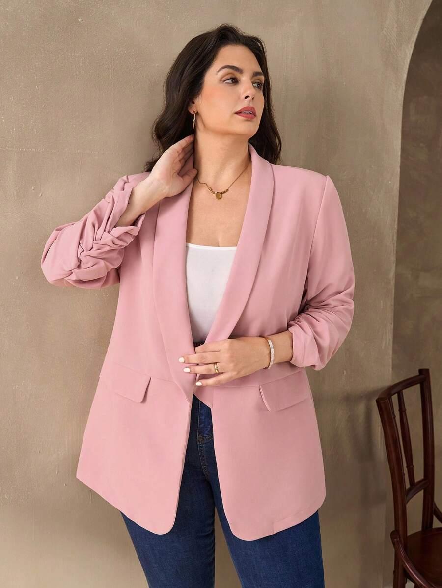 różowa marynarka casual 
