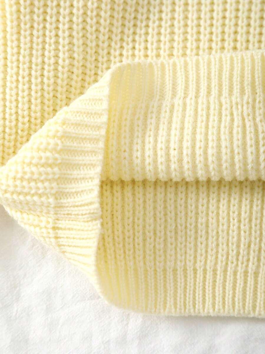 ŻÓŁTY SWETER OKRĄGŁY DEKOLT
