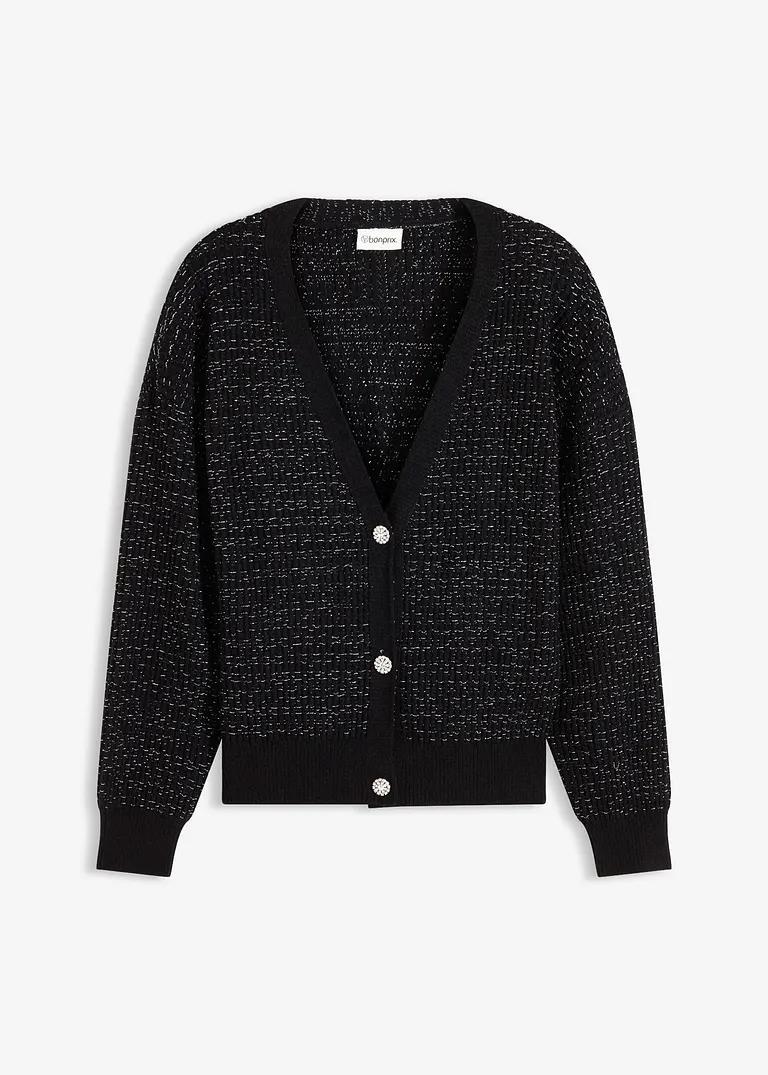 SWETER DAMSKI ROZPINANY WISKOZOWY Z DEKOLTEM V DO BIODER GUZIKI